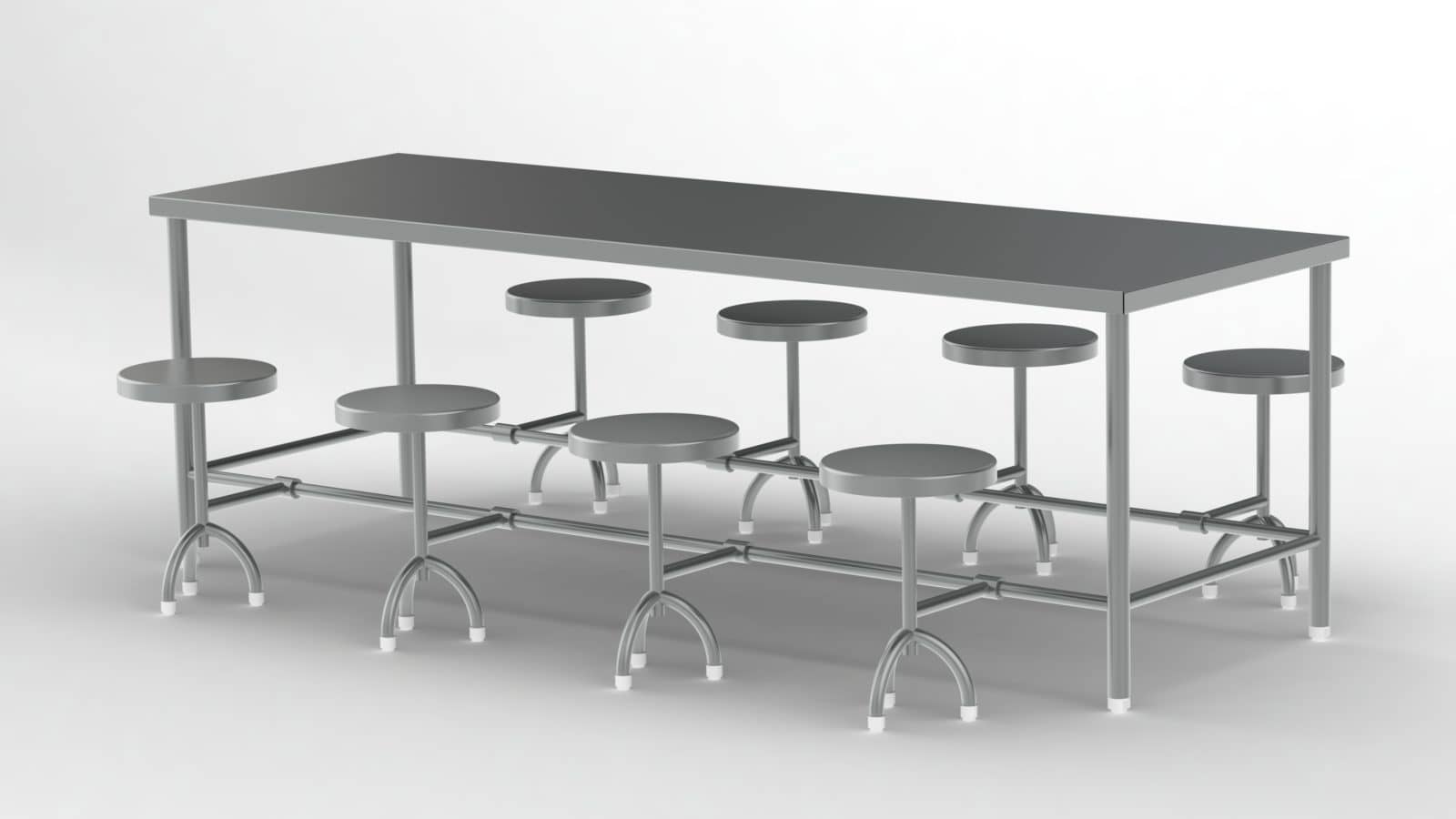 8 seater Folding ss Dining table for canteen