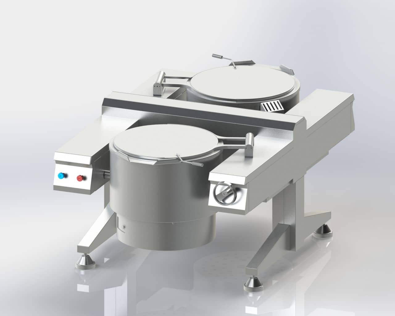 Boiling Pan Twin Unit for cooking bulk food like rice and vegetables