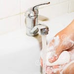 knee operated tap for sanitary hand wash