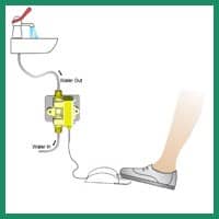 foot operated tap for hand wash sanitary equipment