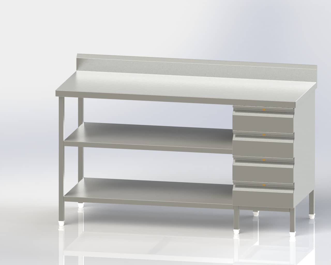Work Table/4 Drawer/Lower and Intermeadiate Shelf