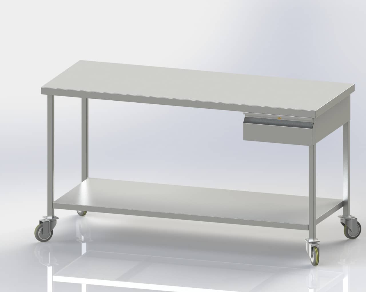 Mobile Table with Single Drawer