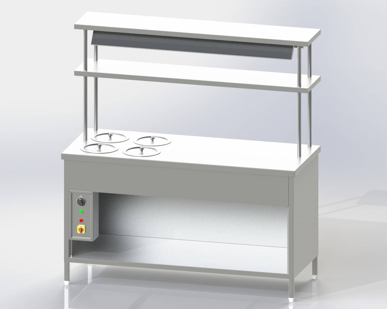 Pick up Counter 4 Round Vessel Bain Marie u-s and 2 o-s