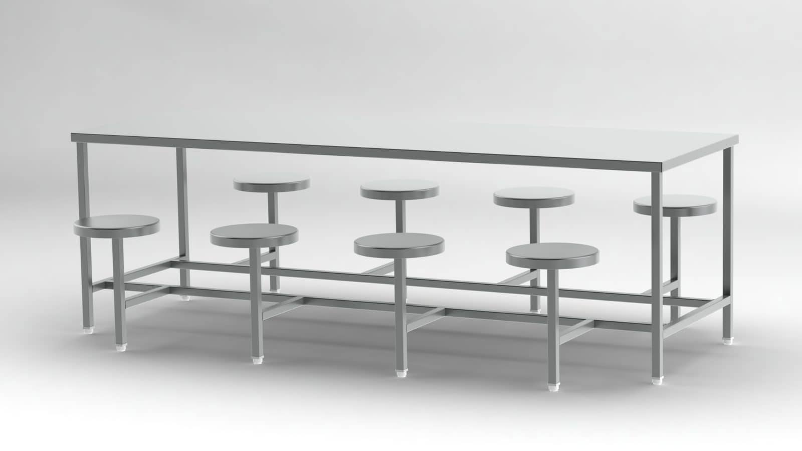 8 seater Fix ss dining table for canteen